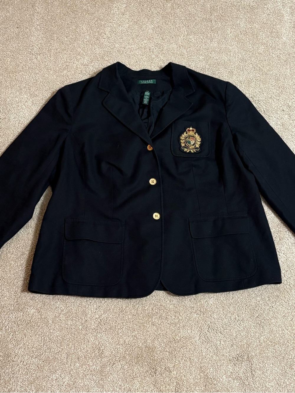 Lauren Ralph Lauren Black Double Crested Blazer - 20W